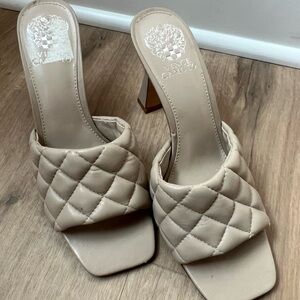 Vince Camuto Taupe Quilted Women's Heels
